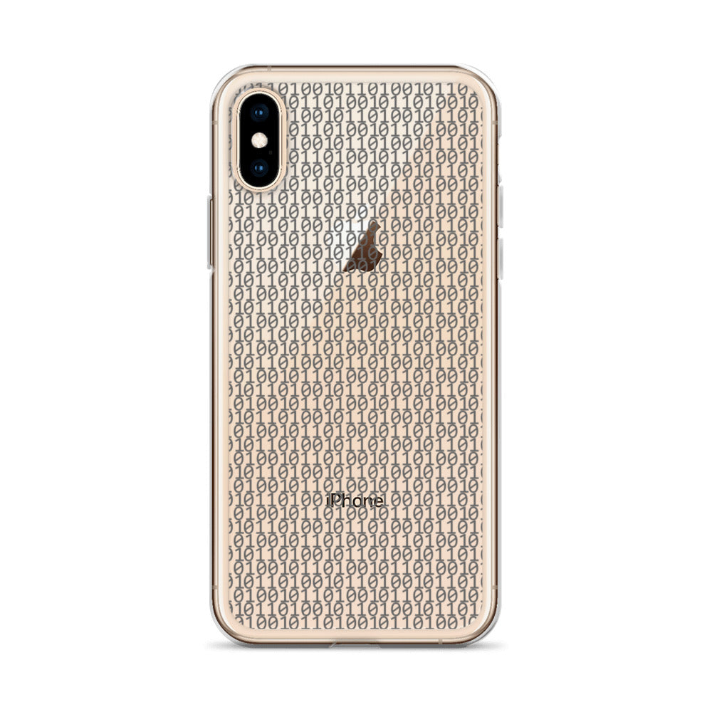 物質をデジタル出力すると。(カラー:クリア)2進数iPhoneケース