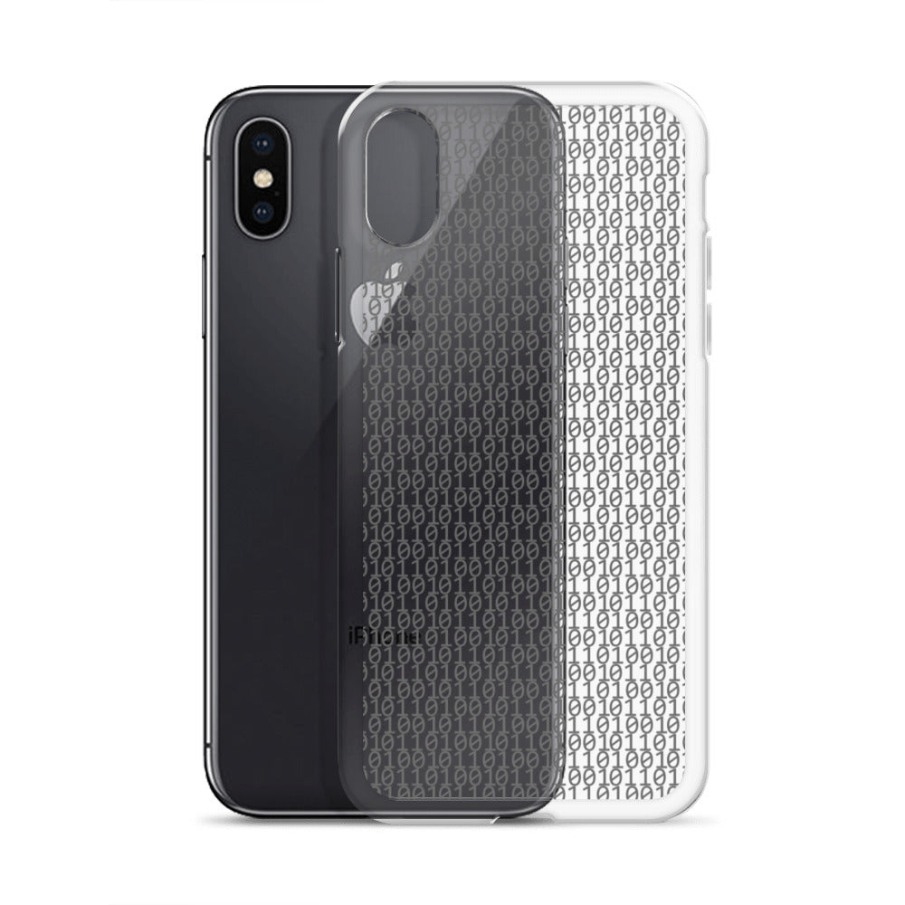 物質をデジタル出力すると。(カラー:クリア)2進数iPhoneケース