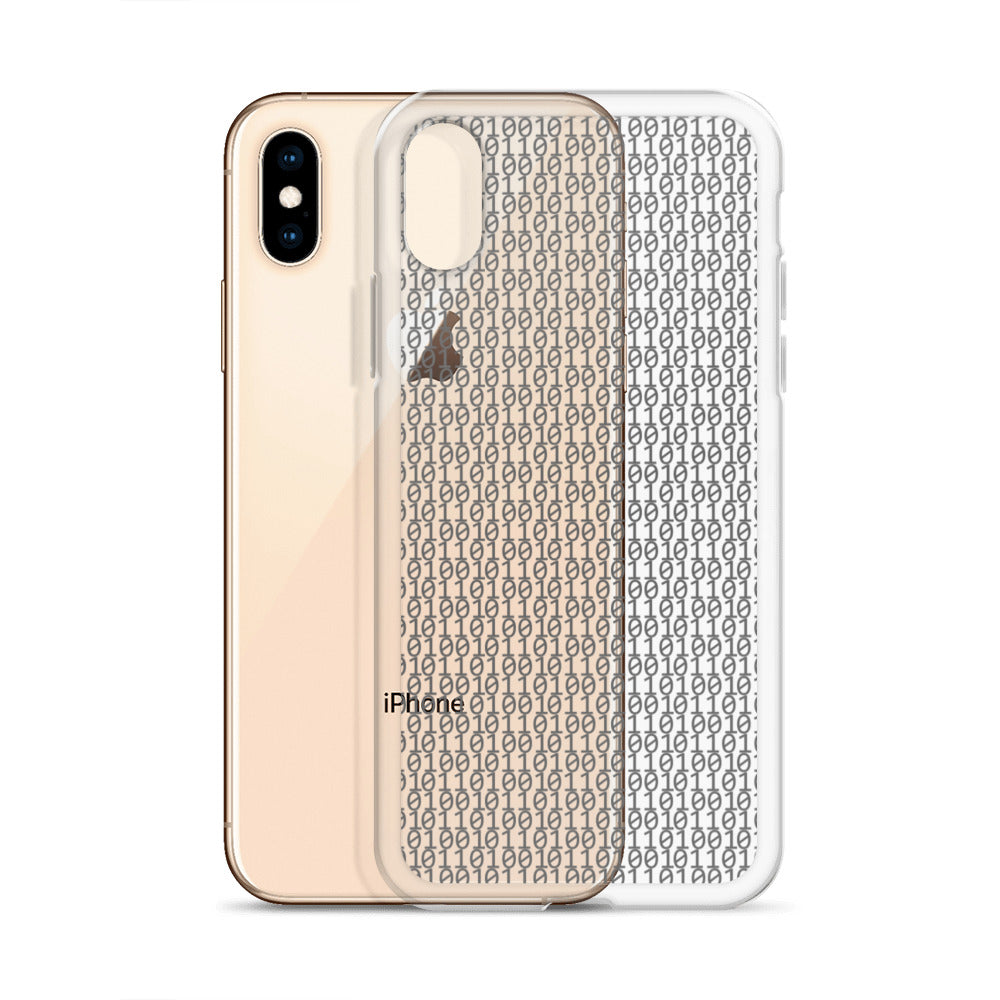 物質をデジタル出力すると。(カラー:クリア)2進数iPhoneケース