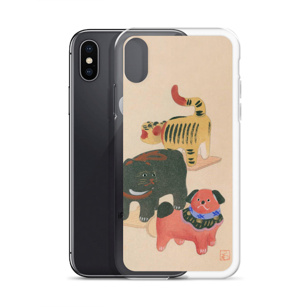 大正レトロ おもちゃ柄 iPhoneケース