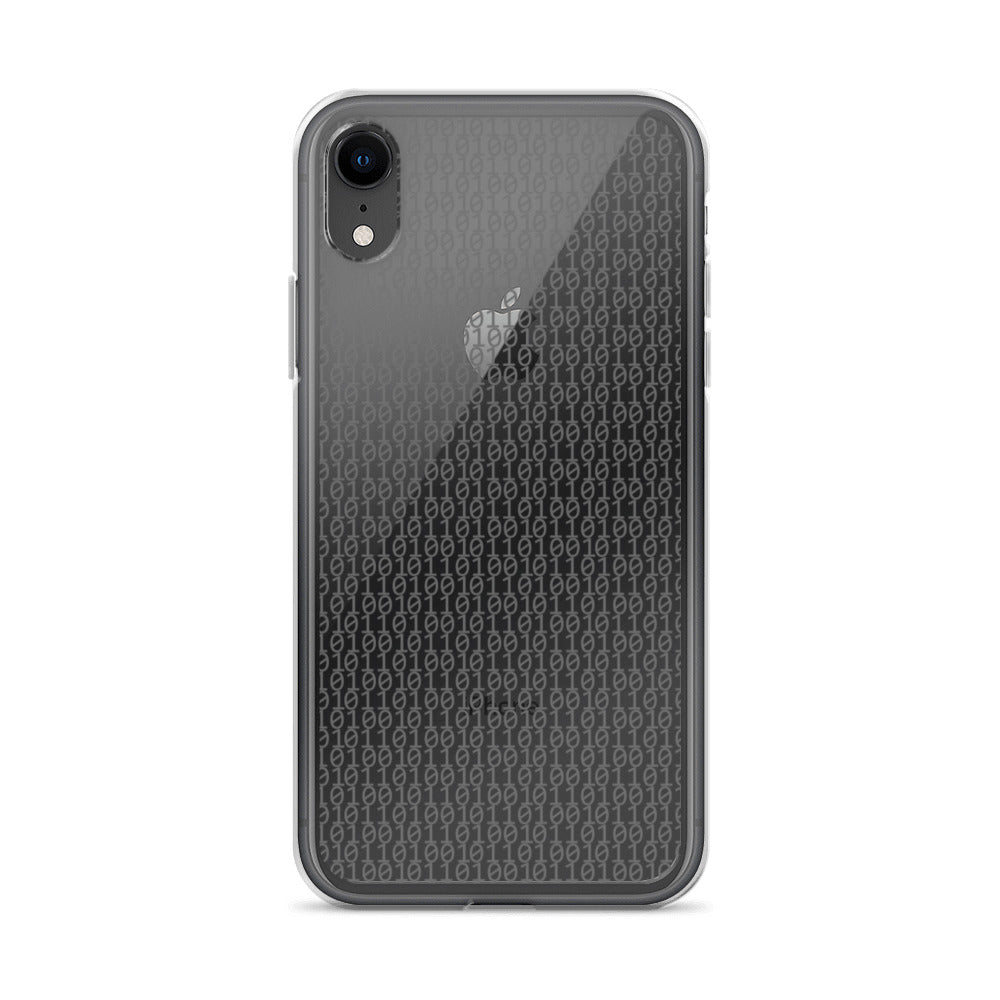 物質をデジタル出力すると。(カラー:クリア)2進数iPhoneケース