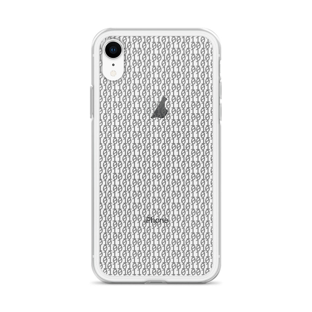 物質をデジタル出力すると。(カラー:クリア)2進数iPhoneケース