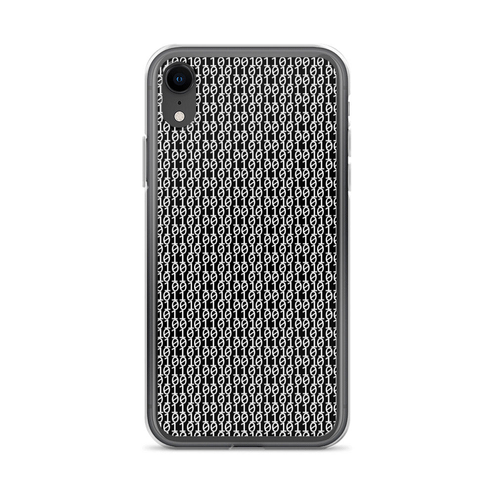 物質をデジタル出力すると。(カラー:ブラック)2進数iPhoneケース