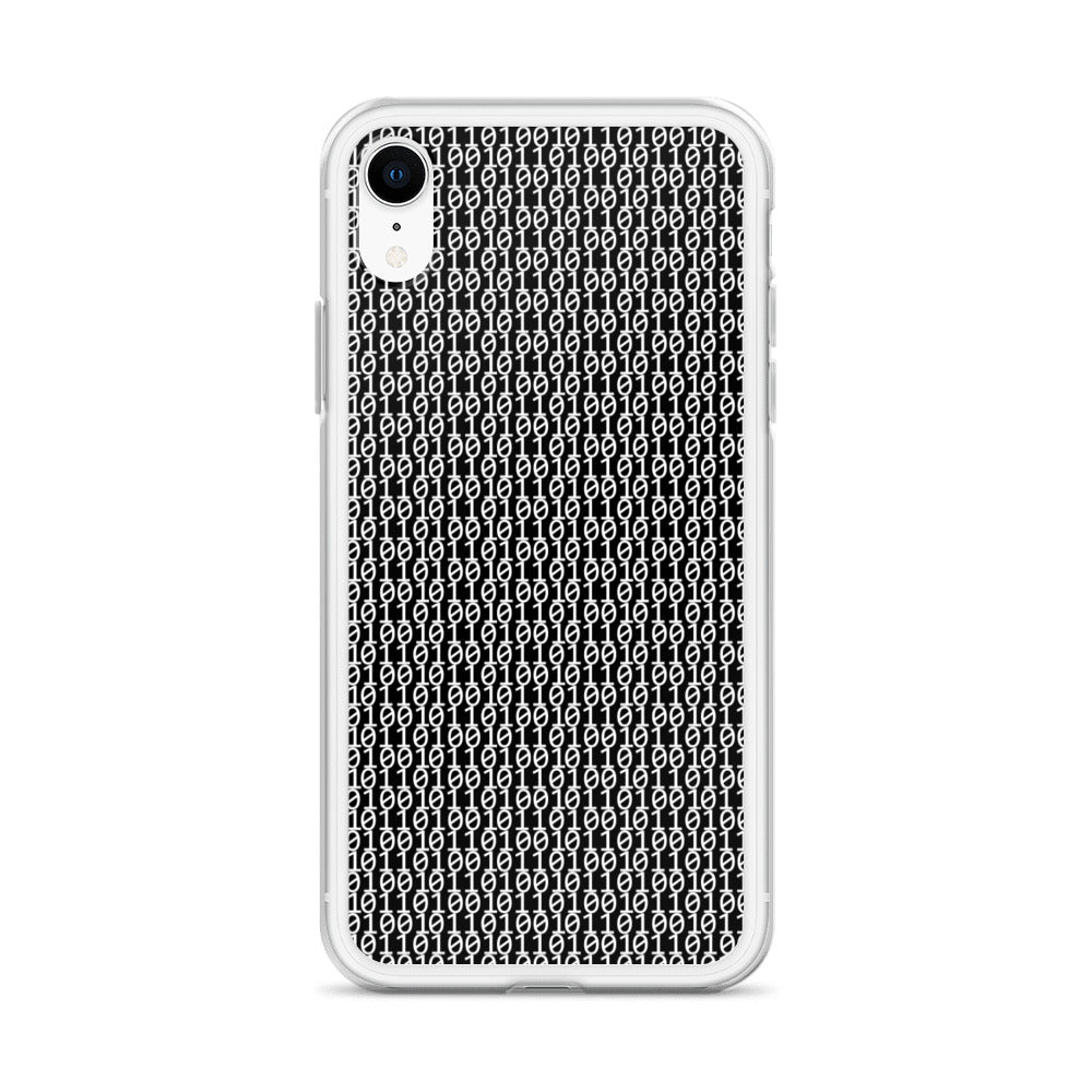 物質をデジタル出力すると。(カラー:ブラック)2進数iPhoneケース