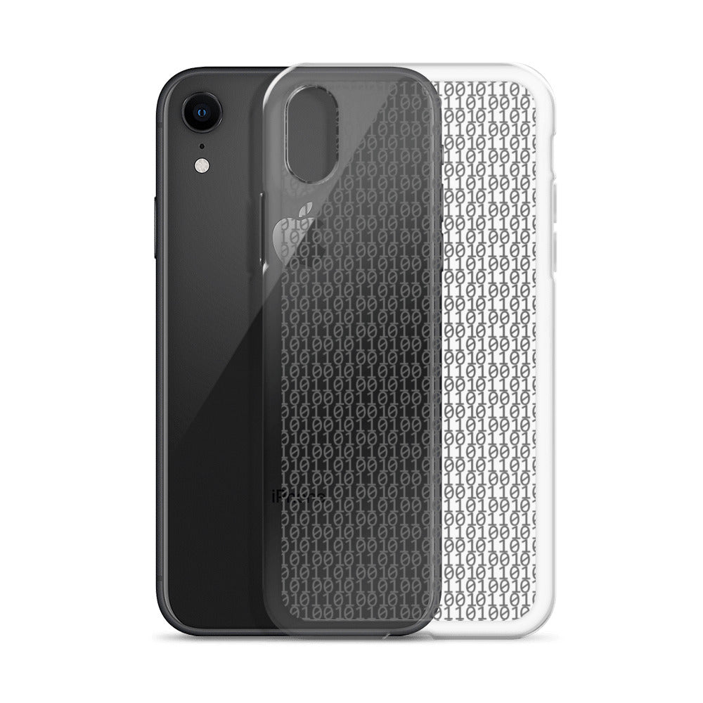 物質をデジタル出力すると。(カラー:クリア)2進数iPhoneケース