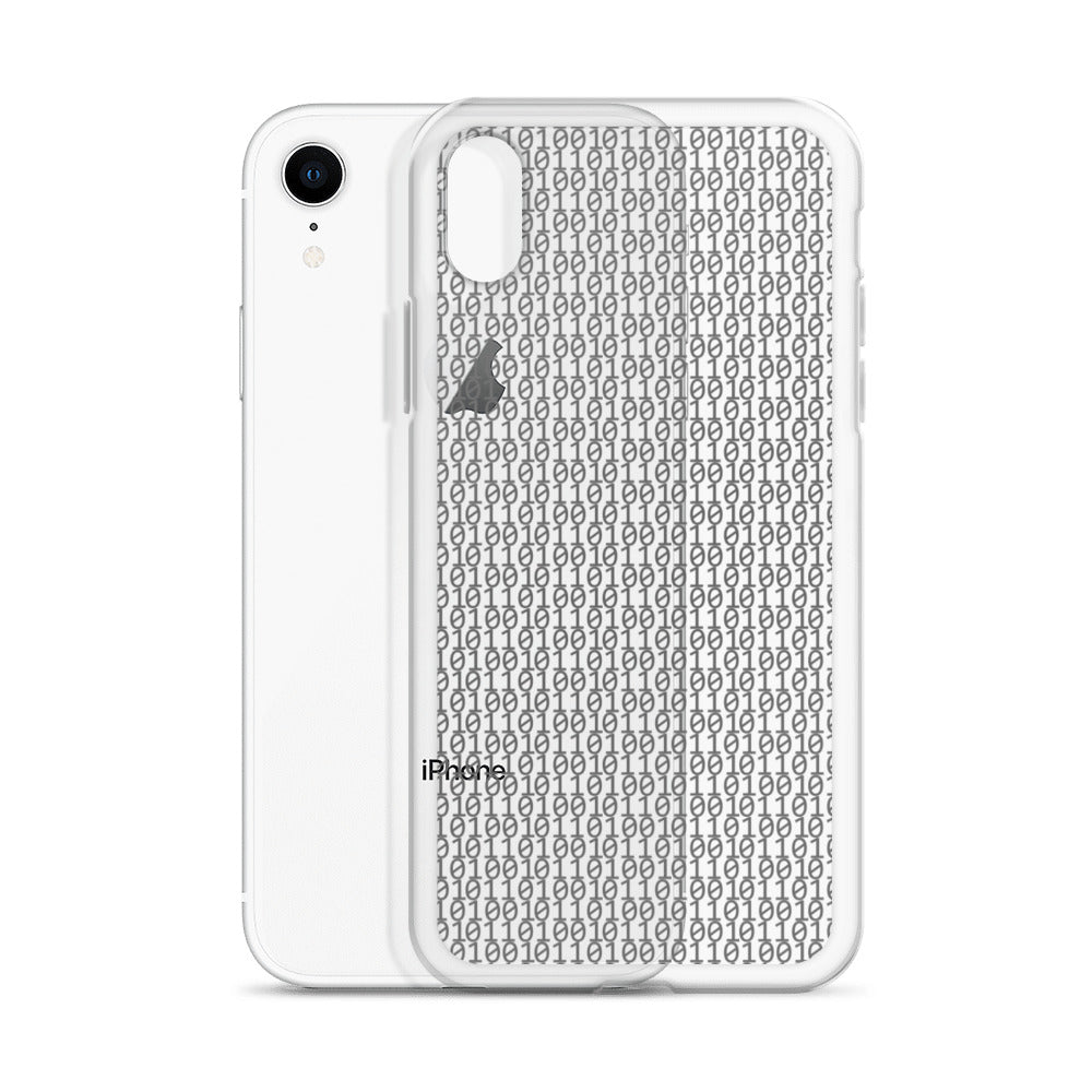 物質をデジタル出力すると。(カラー:クリア)2進数iPhoneケース