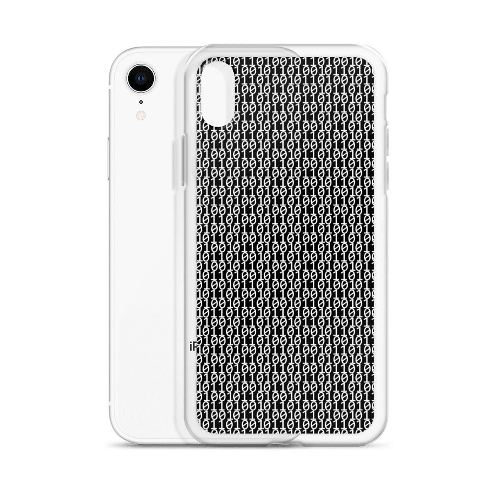 物質をデジタル出力すると。(カラー:ブラック)2進数iPhoneケース