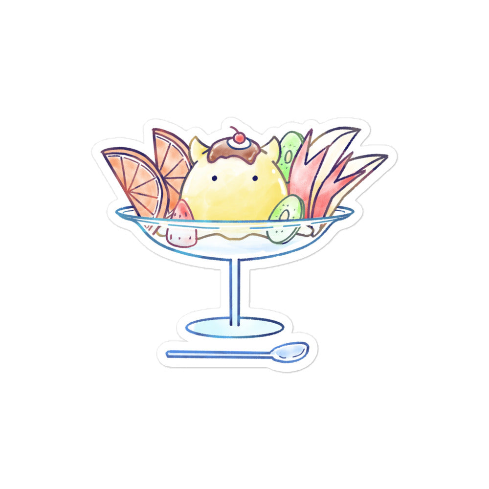 めんだこプリンアラモード ステッカー