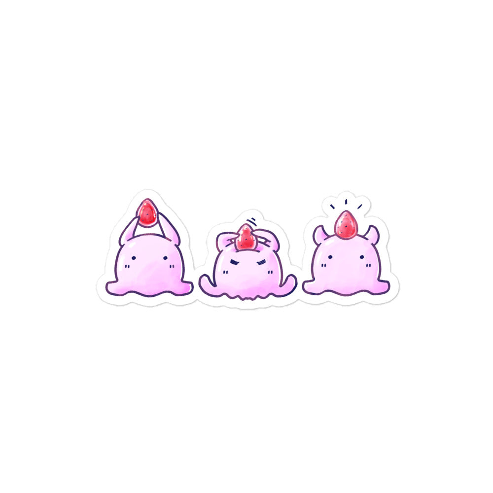 めんだこいちごだいふく ステッカー 3びきセット