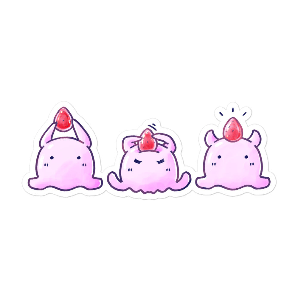 めんだこいちごだいふく ステッカー 3びきセット