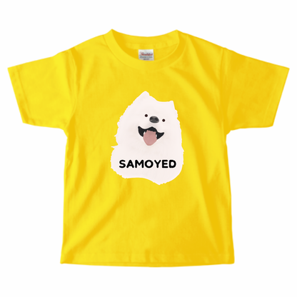 【キッズ】つぶらな瞳のサモエド 半袖Tシャツ　