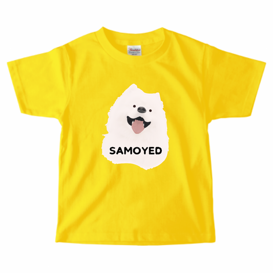 【キッズ】つぶらな瞳のサモエド 半袖Tシャツ