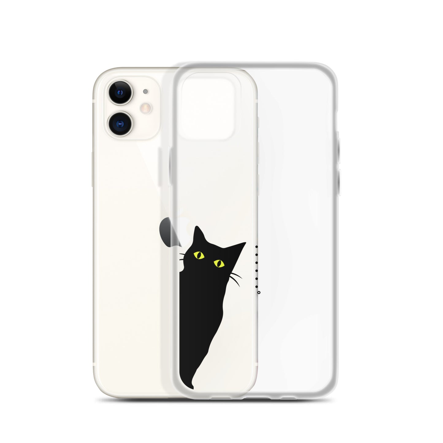 覗き見キャットiPhoneケース（黒猫）