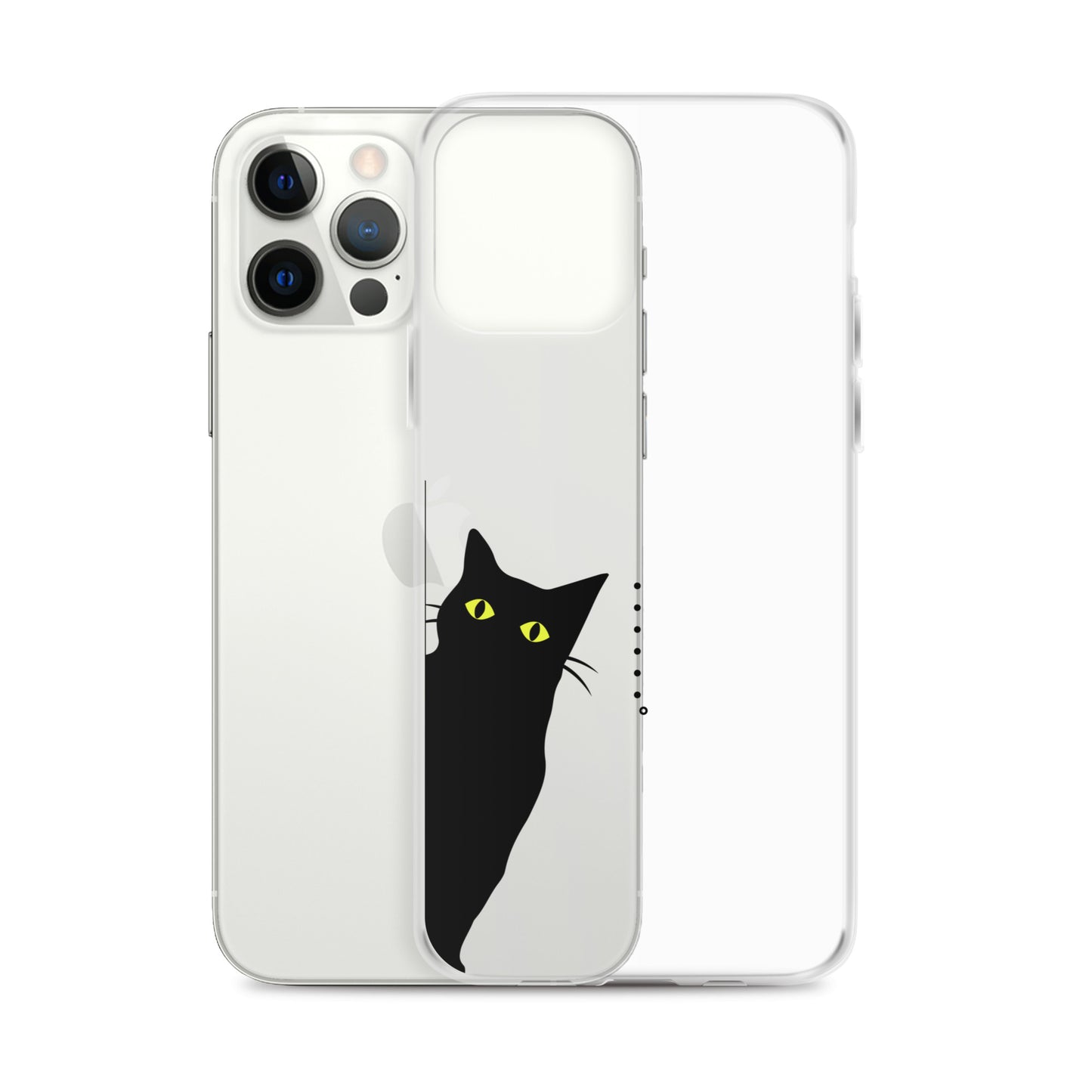 覗き見キャットiPhoneケース（黒猫）