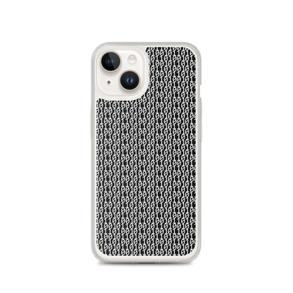 物質をデジタル出力すると。（カラー：ブラック）2進数iPhoneケース