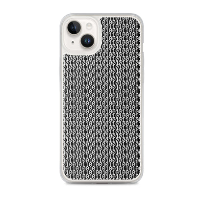 物質をデジタル出力すると。（カラー：ブラック）2進数iPhoneケース