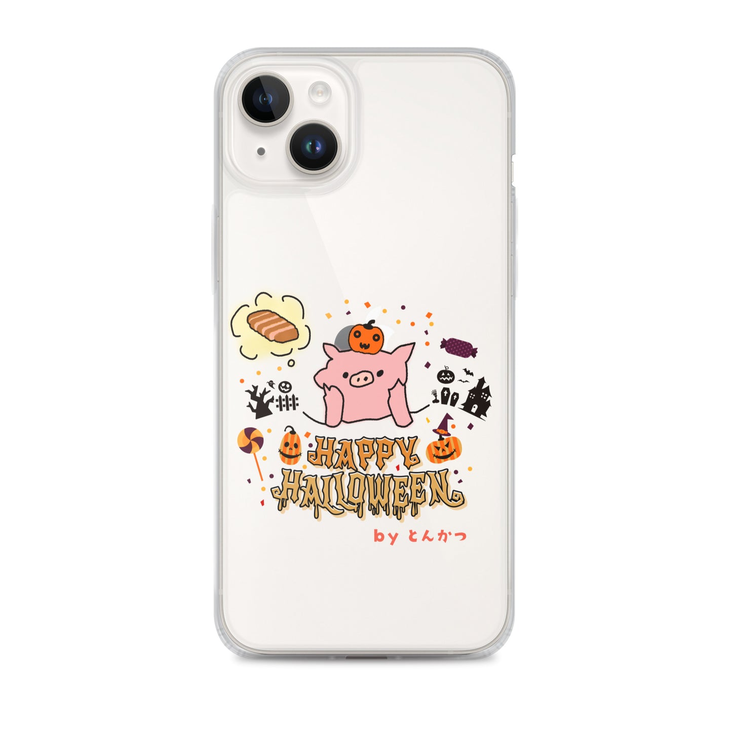 とんかつブタ ハロウィン iPhoneケース