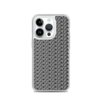 物質をデジタル出力すると。（カラー：ブラック）2進数iPhoneケース