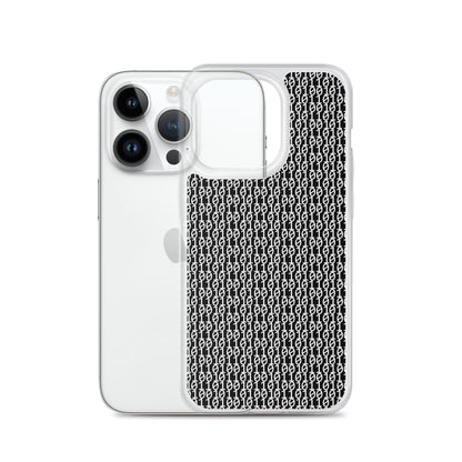 物質をデジタル出力すると。（カラー：ブラック）2進数iPhoneケース