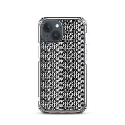 物質をデジタル出力すると。（カラー：ブラック）2進数iPhoneケース