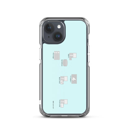 Webサーバは手の中。（カラー：ライトブルー）ネットワーク図iPhoneケース　