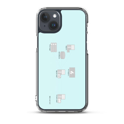 Webサーバは手の中。（カラー：ライトブルー）ネットワーク図iPhoneケース　