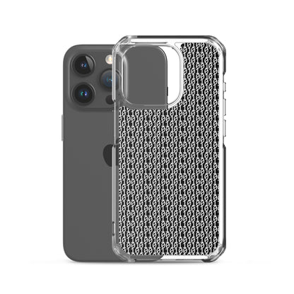 物質をデジタル出力すると。（カラー：ブラック）2進数iPhoneケース