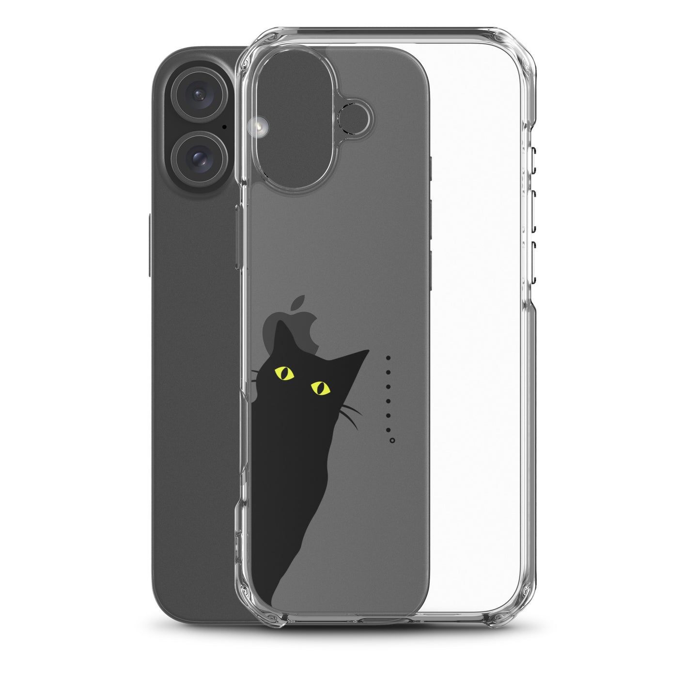 覗き見キャットiPhoneケース（黒猫）