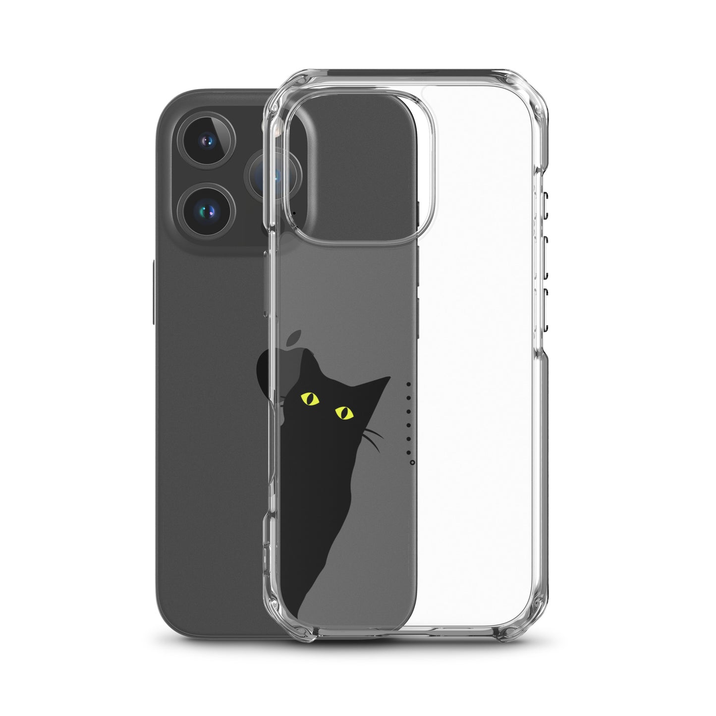 覗き見キャットiPhoneケース（黒猫）