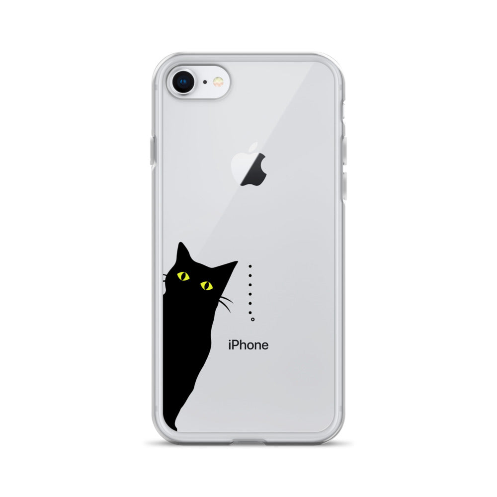 覗き見キャットiPhoneケース（黒猫）