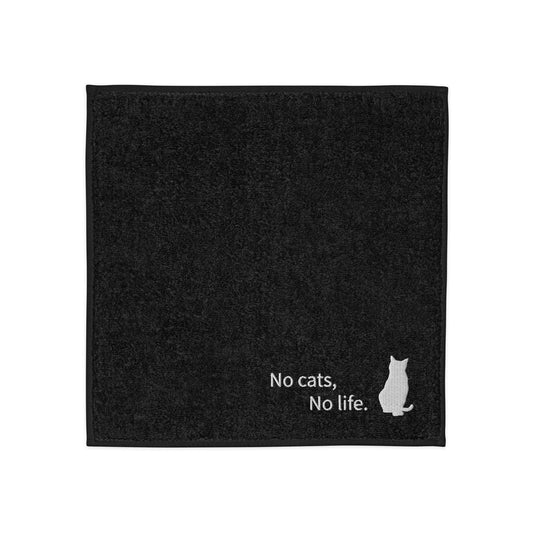 【文言変更可】No cats, No life. コットンハンカチタオル