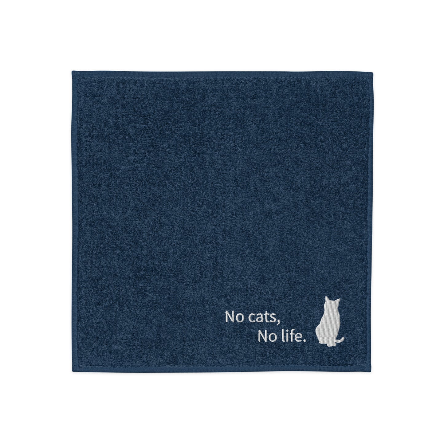 【文言変更可】No cats, No life. コットンハンカチタオル