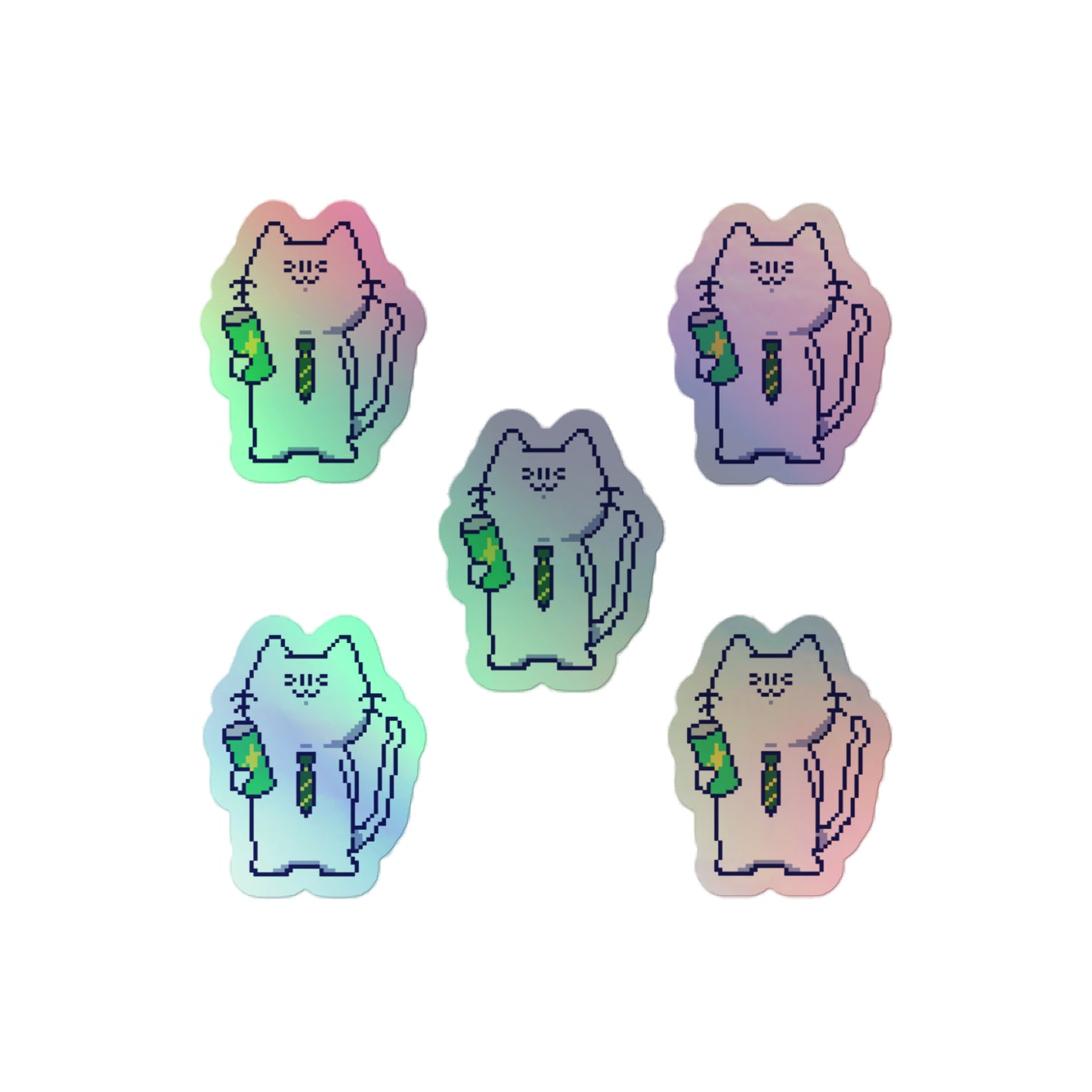 ゲーミング激務猫（炭酸つよめ）ホログラフステッカー