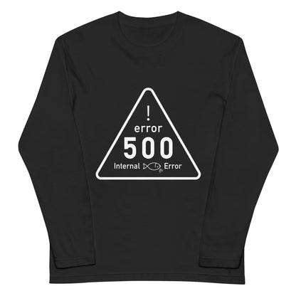 500 Internal 鯖 Error エンジニア 長袖Tシャツ（文字白）　　