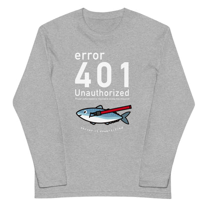 401 Unauthorized エンジニア 長袖Tシャツ（文字白）　