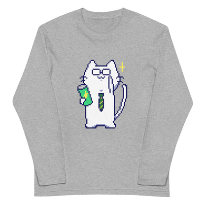 ゲーミング激務猫（優秀モード） 長袖Tシャツ