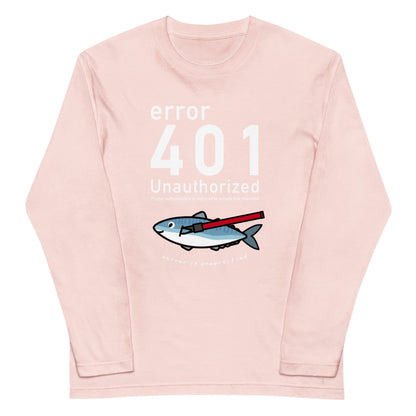 401 Unauthorized エンジニア 長袖Tシャツ（文字白）　