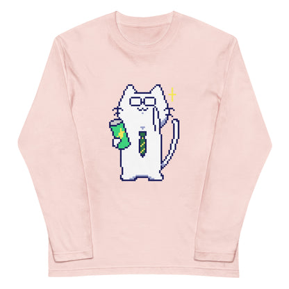 ゲーミング激務猫（優秀モード） 長袖Tシャツ