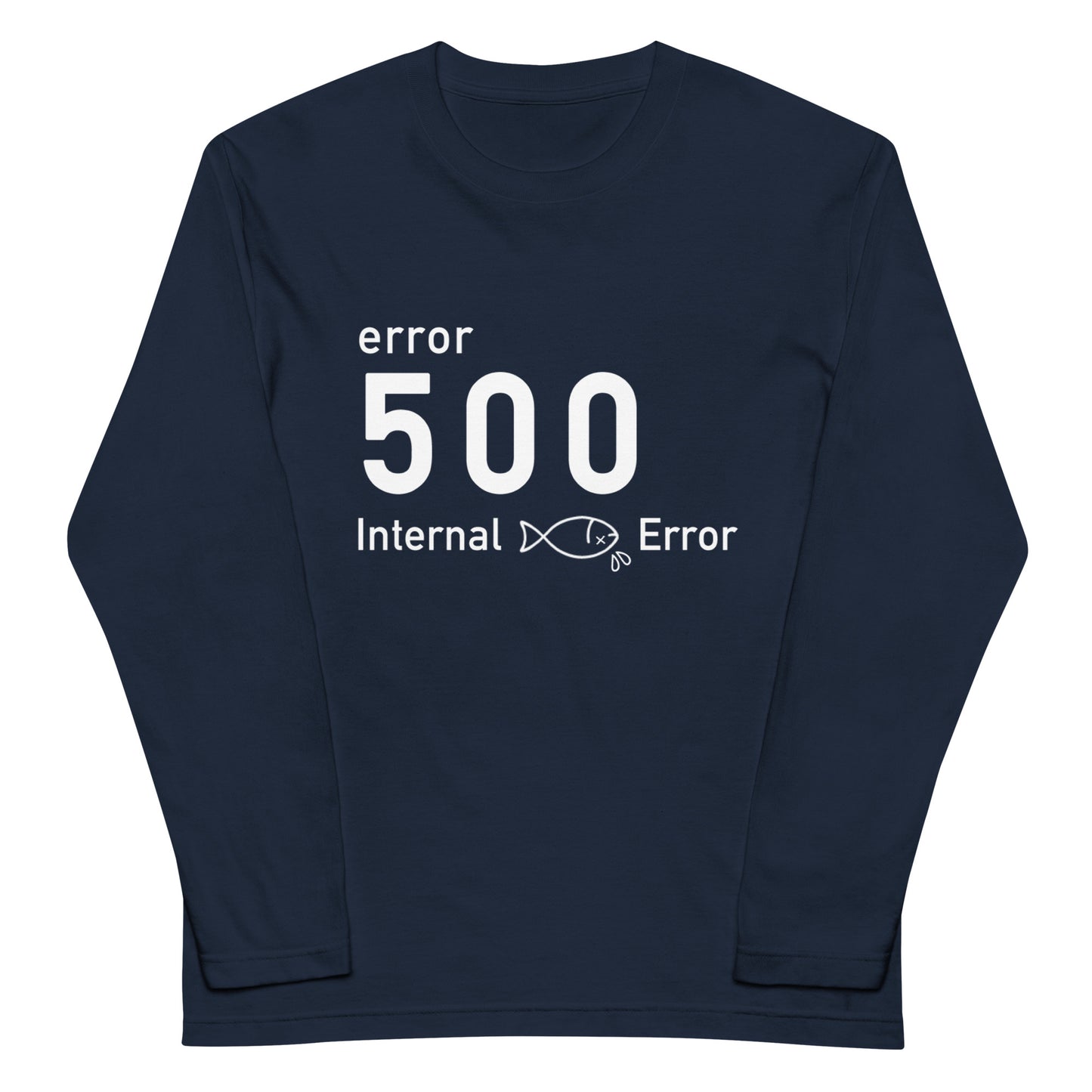 500 Internal 鯖 Error エンジニア 長袖Tシャツ（文字白）