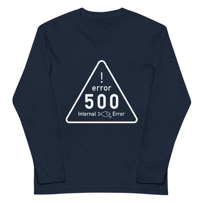 500 Internal 鯖 Error エンジニア 長袖Tシャツ（文字白）　　