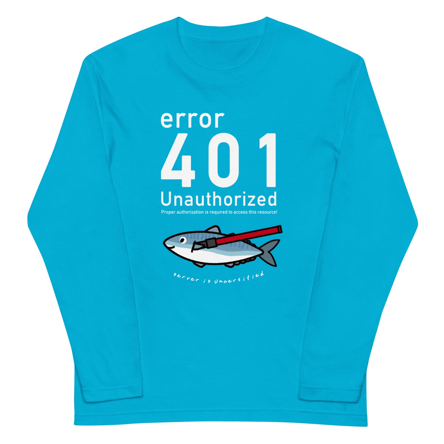 401 Unauthorized エンジニア 長袖Tシャツ（文字白）
