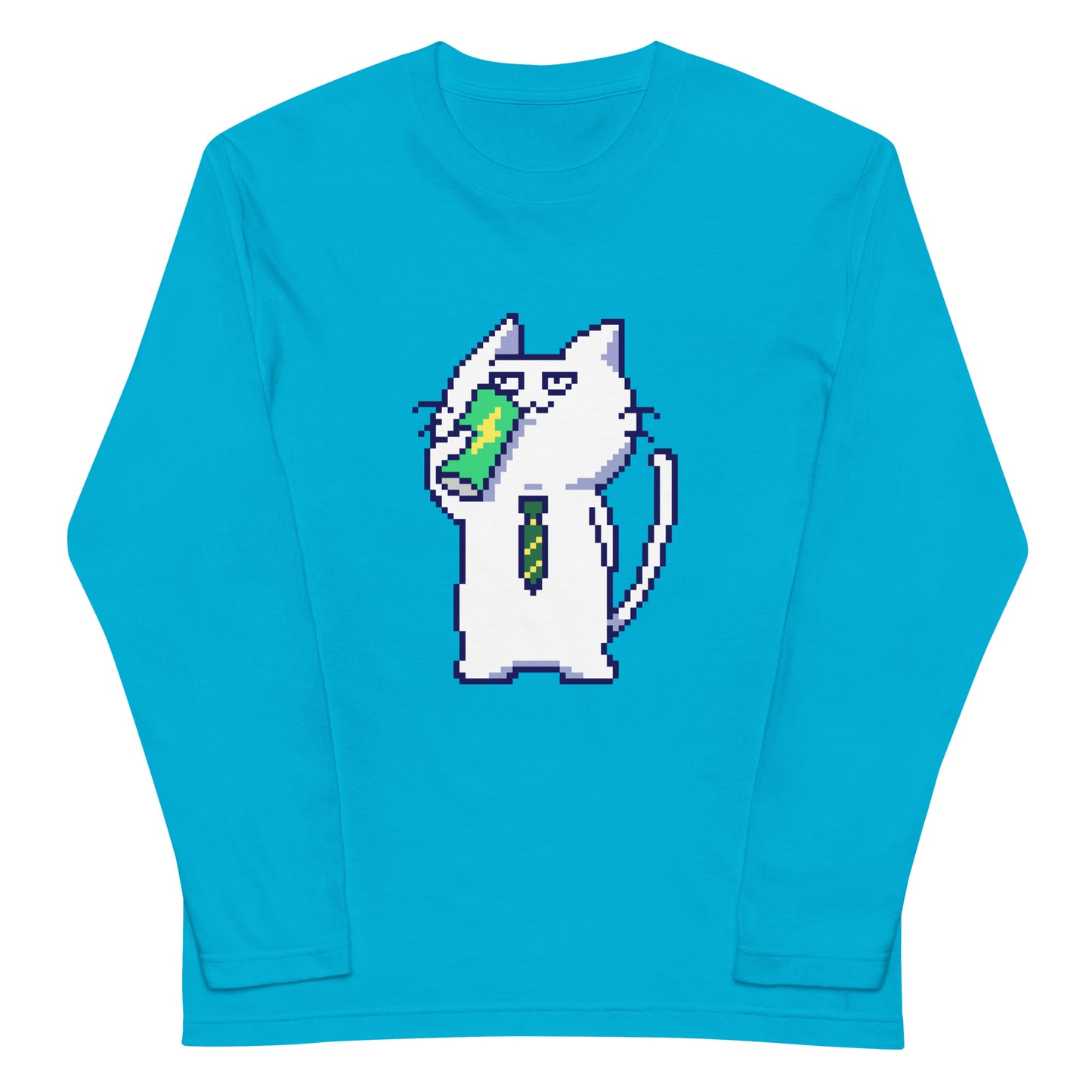 ゲーミング激務猫（エナドリごくごく） 長袖Tシャツ