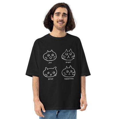 猫の喜怒哀楽 ビッグシルエット Tシャツ