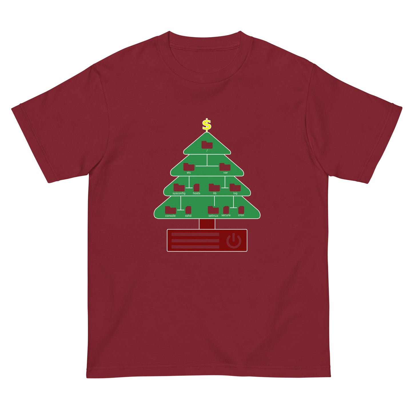 ディレクトリクリスマスツリー(仕様：カラフル、図形透過) エンジニアTシャツ
