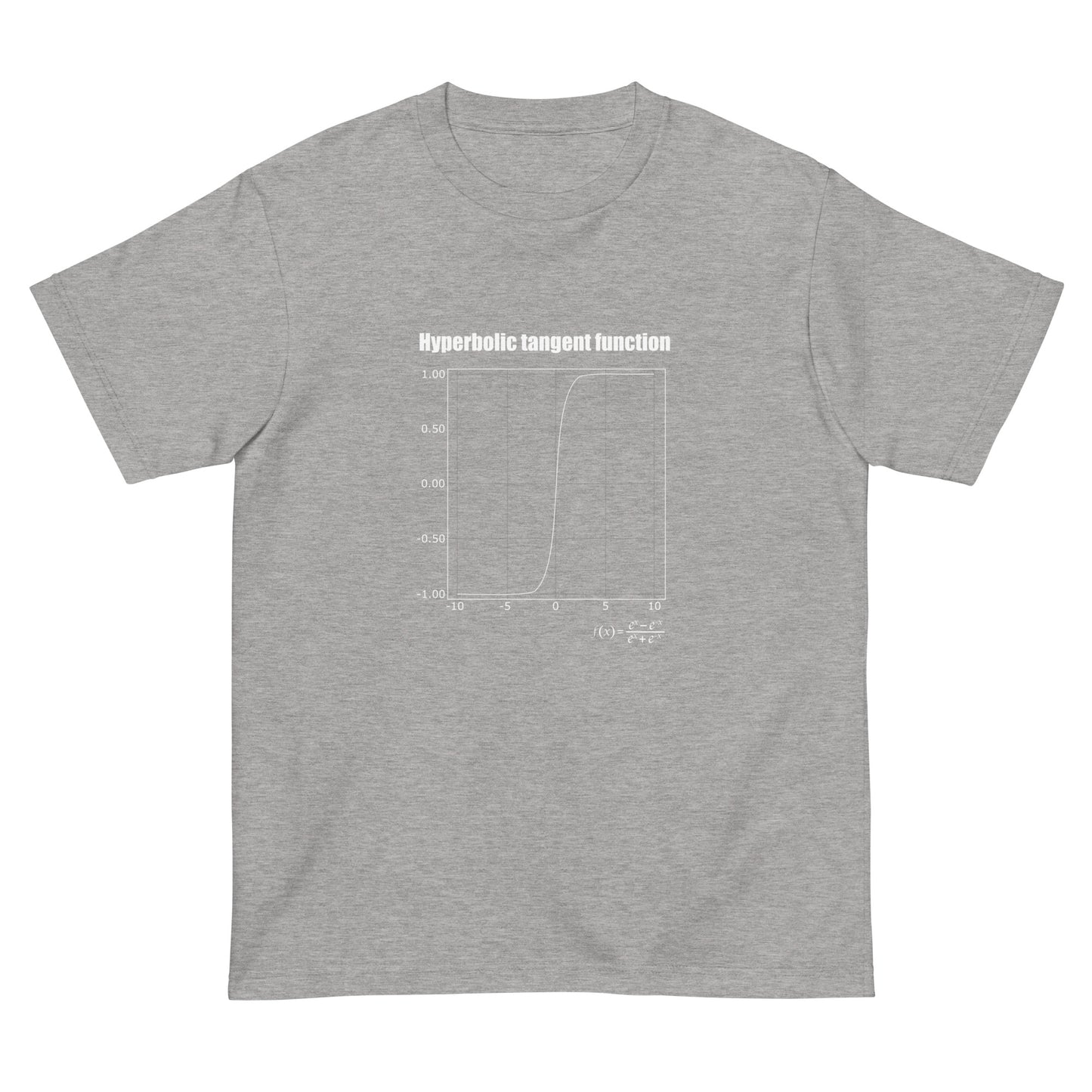 Hyperbolic tangent function(tanh関数、バージョン：ホワイト) AIエンジニアTシャツ