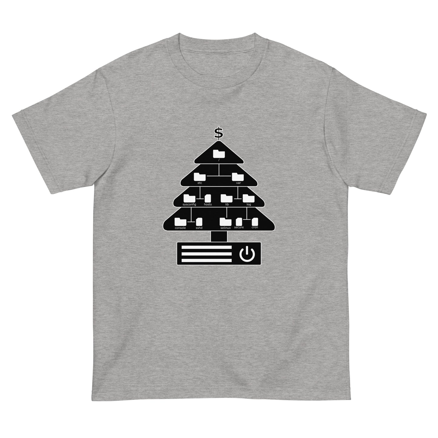 ディレクトリクリスマスツリー(仕様：白黒) エンジニアTシャツ