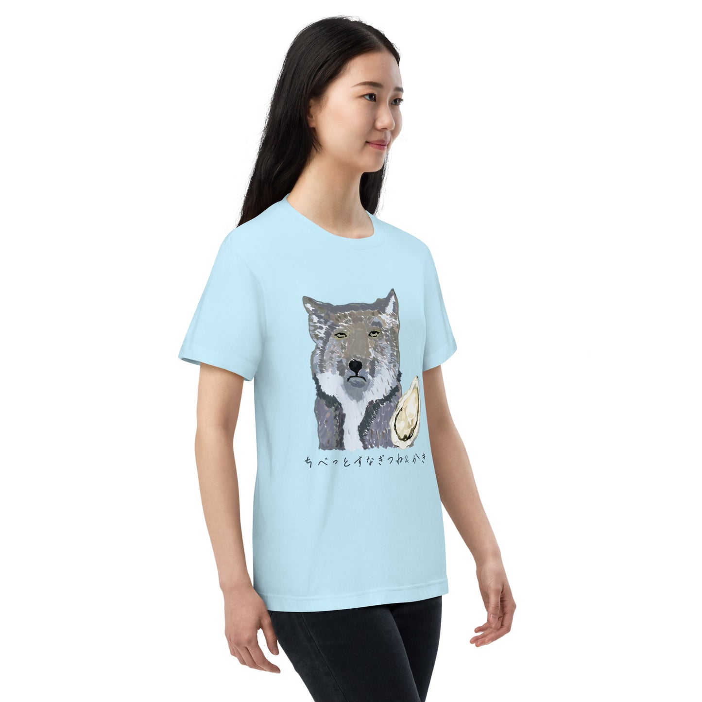 チベットスナギツネ&牡蠣 半袖Tシャツ