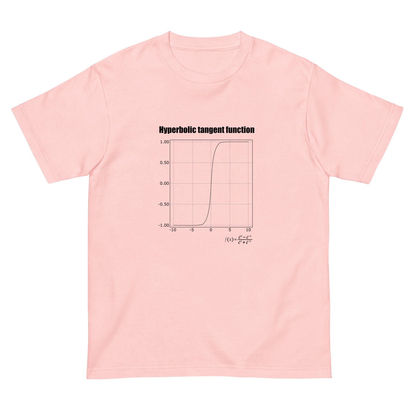 Hyperbolic tangent function(tanh関数、バージョン：ブラック) AIエンジニアTシャツ