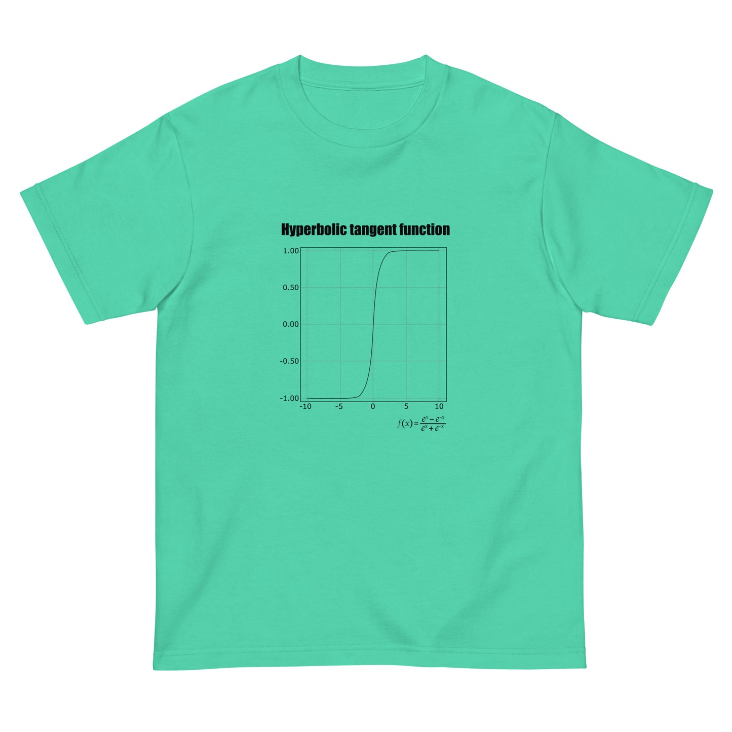 Hyperbolic tangent function(tanh関数、バージョン：ブラック) AIエンジニアTシャツ