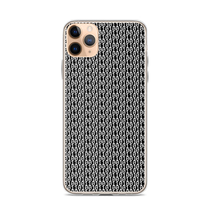 物質をデジタル出力すると。（カラー：ブラック）2進数iPhoneケース